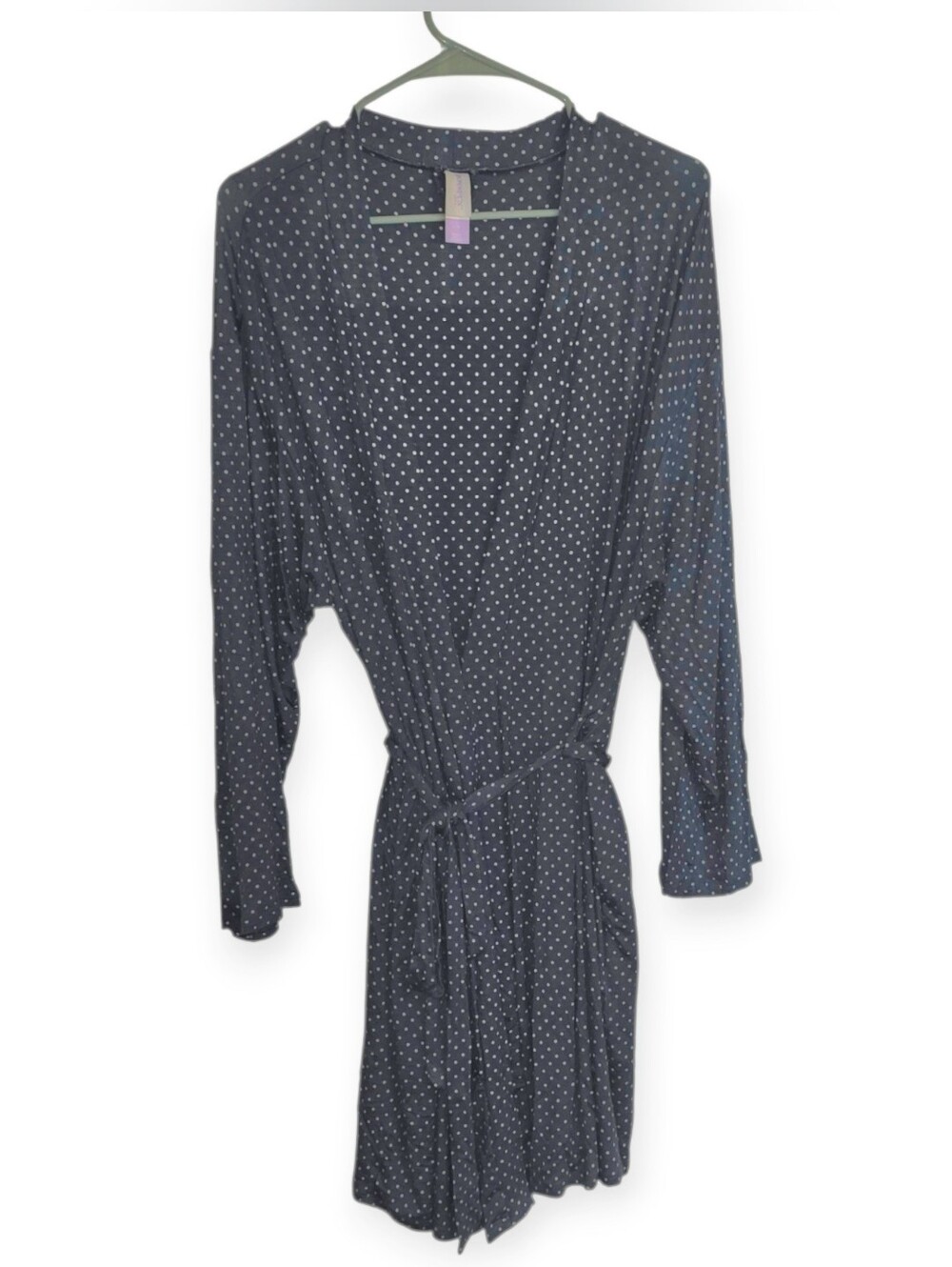 Joyspun Maternity Blue And Cream Polka Dot Robe — L/XL - Picture 2 of 4